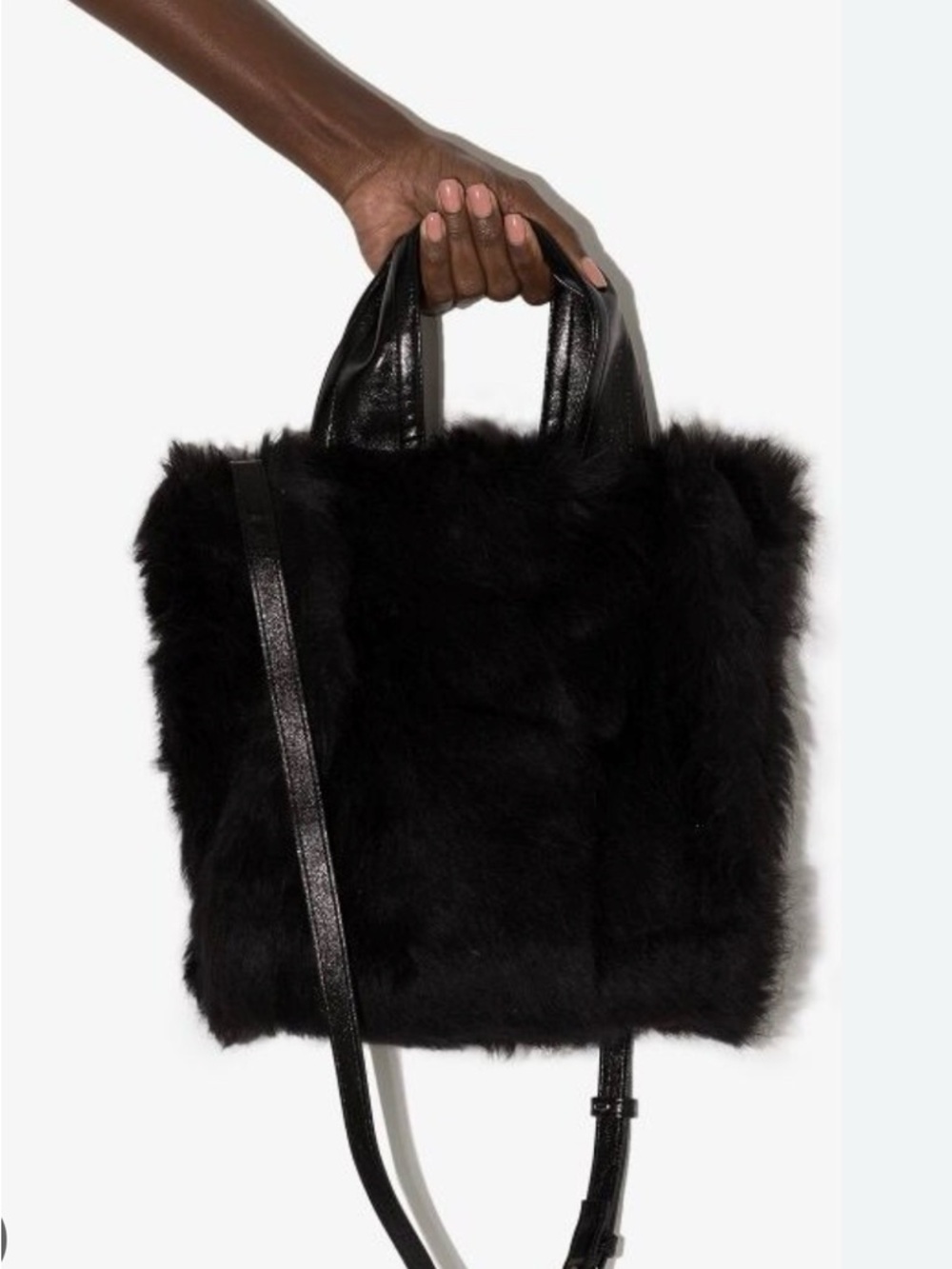 Stand Studio Black Lucille Tote Bag with Handles and Detachable Strap